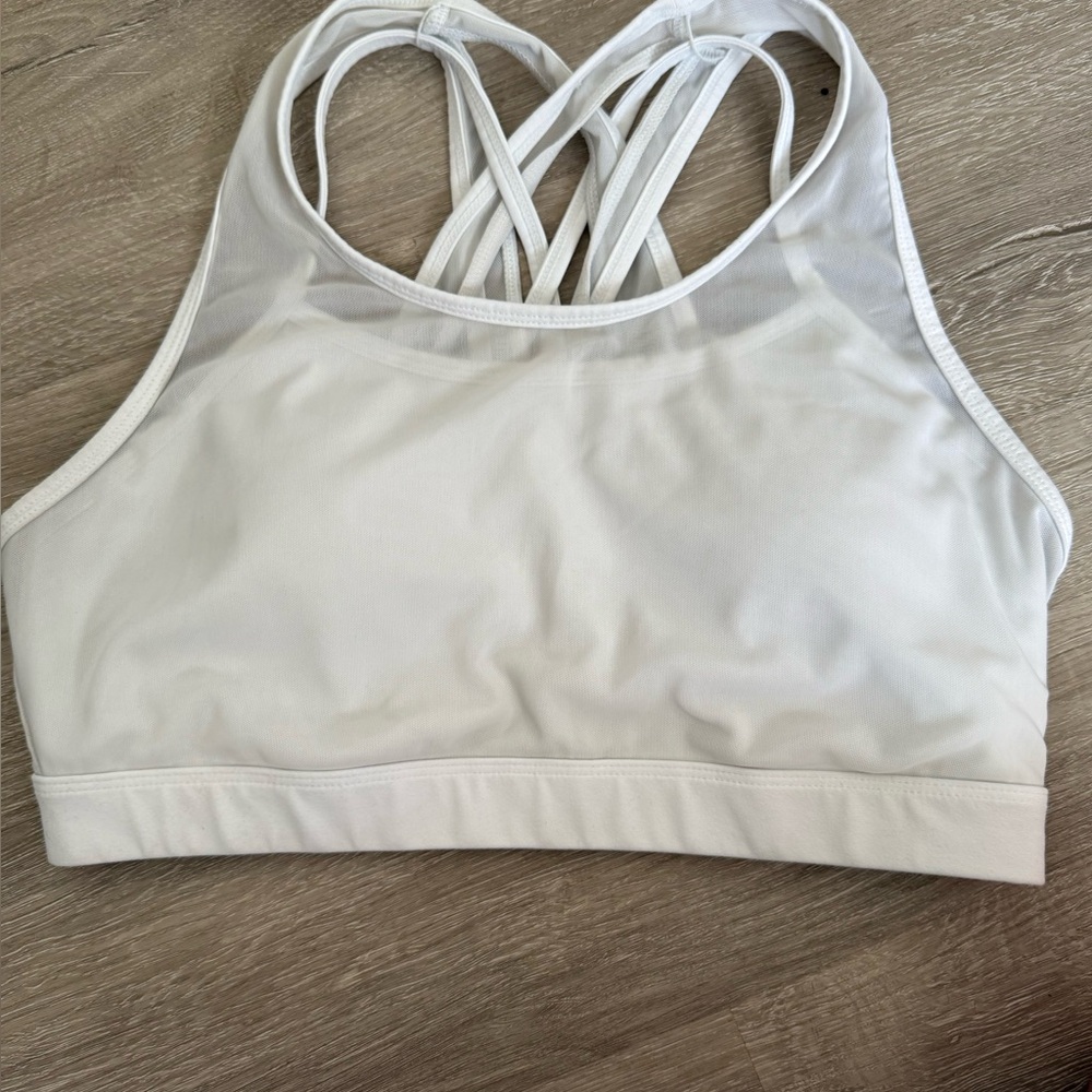 Fabletics white sports bra